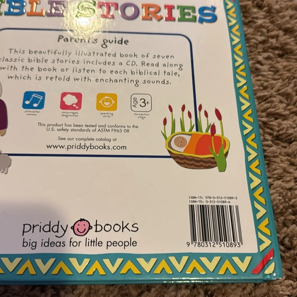 Bible stories book with a read along audio CD USED book inscribed to someone - Picture 11 of 12